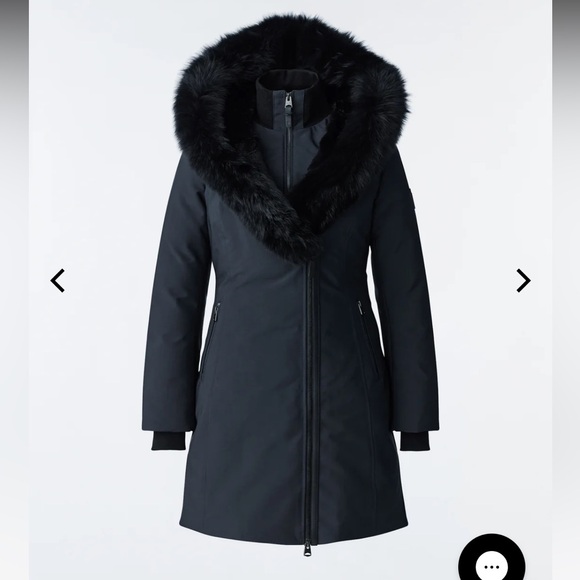 Mackage Jackets & Blazers - MACKAGE Trish down coat with blue fox fur Signature Collar, Like New, Black, S/P